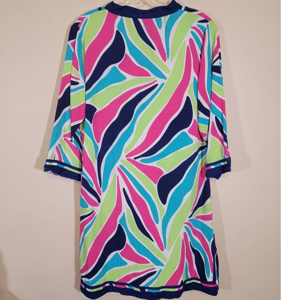Escapada Women's 3/4 Sleeves Swim Cover Up V Neck Multicolor Size Medium Vacay - Picture 7 of 7